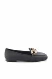 Bambi Siyah Nubuk  Kadın Loafer Ayakkabi K01641165901