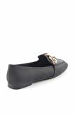 Bambi Siyah Nubuk  Kadın Loafer Ayakkabi K01641165901