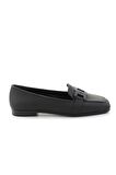 Bambi Mat Siyah  Kadın Loafer Ayakkabi K01641165709