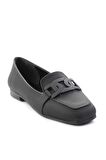 Bambi Mat Siyah  Kadın Loafer Ayakkabi K01641165709