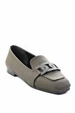 Bambi Mat Haki  Kadın Loafer Ayakkabi K01641165709