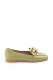 Bambi Yesil Rugan  Kadın Loafer Ayakkabi K01641166311