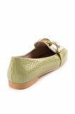 Bambi Yesil Rugan  Kadın Loafer Ayakkabi K01641166311