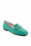 Bambi Mat Yesil  Kadın Loafer Ayakkabi K01641165409