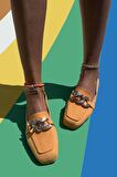 Bambi Turuncu Nubuk  Kadın Loafer Ayakkabi K01641165901