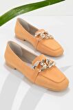 Bambi Turuncu Nubuk  Kadın Loafer Ayakkabi K01641165901