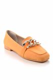 Bambi Turuncu Nubuk  Kadın Loafer Ayakkabi K01641165901
