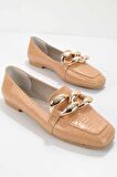 Bambi Turuncu Rugan  Kadın Loafer Ayakkabi K01641166311