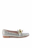 Bambi Lame Kroko  Kadın Loafer Ayakkabi K01641166311