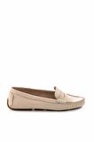 Bambi Bej Hakiki Deri Kadın Loafer Ayakkabi K01671300203