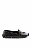 Bambi Siyah Hakiki Deri Kadın Loafer Ayakkabi K01671300203