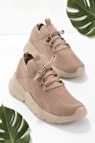 Bambi Vizon Triko  Kadın Sneaker K01673074982