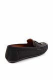 Bambi Siyah Süet  Kadın Loafer Ayakkabi K01778166602