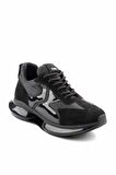 Bambi Siyah Siyah Süet  Kadın Sneaker K01791081702