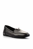 Siyah Siyah Hakiki Deri Kadın Loafer Ayakkabı K01815060303