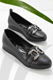 Bambi Siyah  Kadın Loafer Ayakkabi K01823020309