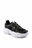 Bambi Siyah Beyaz  Kadın Sneaker K01876014309