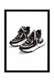 Siyah Lila Paraşüt  Kadın Sneaker K01991116067