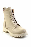 Bej Hakiki Deri Kadın Bot & Bootie K02028700703