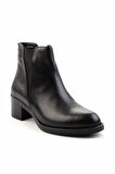 Siyah Hakiki Deri Kadın Bot & Bootie K02028127203