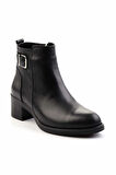 Siyah Hakiki Deri Kadın Bot & Bootie K02028500503