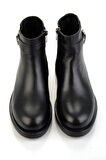Siyah Siyah Hakiki Deri Kadın Bot & Bootie K02028013503