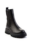 Siyah Hakiki Deri Kadın Bot & Bootie K02031302503