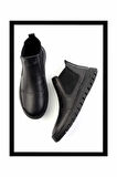 Siyah Hakiki Deri Kadın Bot & Bootie K02031401503