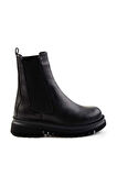 Siyah Hakiki Deri Kadın Bot & Bootie K02031305003
