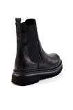 Siyah Hakiki Deri Kadın Bot & Bootie K02031305003