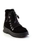 Siyah Süet Hakiki Deri Kadın Bot & Bootie K02032150502