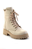 Bej Hakiki Deri Kadın Bot & Bootie K02040451203