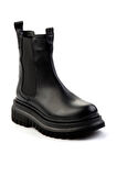 Siyah Hakiki Deri Kadın Bot & Bootie K02040450403