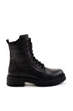 Siyah Hakiki Deri Kadın Bot & Bootie K02040451203