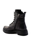 Siyah Hakiki Deri Kadın Bot & Bootie K02040451203