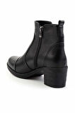 Siyah Hakiki Deri Kadın Bot & Bootie K02040451503