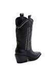 Siyah Hakiki Deri Kadın Bot & Bootie K02041200003