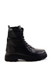 Siyah Hakiki Deri Kadın Bot & Bootie K02045002803