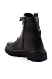 Siyah Hakiki Deri Kadın Bot & Bootie K02045002803