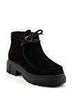 Siyah Süet Hakiki Deri Kadın Bot & Bootie K02041200502