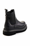 Siyah Siyah Örgü Hakiki Deri Kadın Bot & Bootie K02040313003