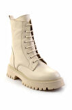 Bej Rolax Hakiki Deri Kadın Bot & Bootie K02044002345