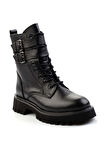 Siyah Rolax Hakiki Deri Kadın Bot & Bootie K02044001545