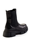 Siyah Hakiki Deri Kadın Bot & Bootie K02060050003