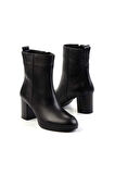 Siyah Hakiki Deri Kadın Bot & Bootie K02087752903