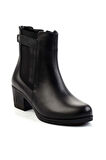 Siyah Hakiki Deri Kadın Bot & Bootie K02087754103