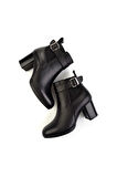 Siyah Hakiki Deri Kadın Bot & Bootie K02087756303