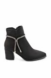 Bambi Siyah Süet  Kadın Bot & Bootie K02117045102