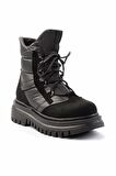 Siyah Nubuk  Kadın Bot & Bootie K02129051601