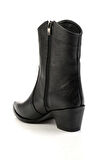 Siyah Hakiki Deri Kadın Bot & Bootie K02140000403